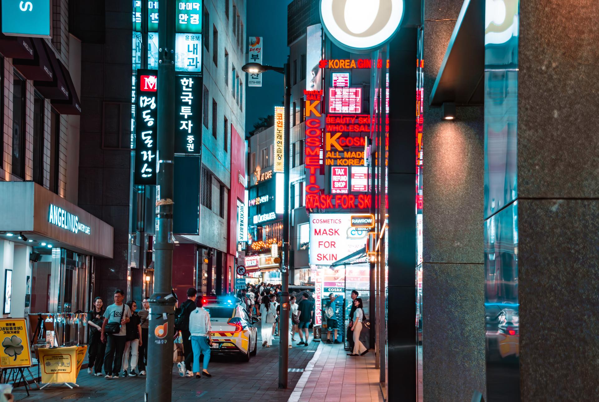 Myeongdong Shopping Street After Dark for Seoul Lights and Local Bites #TrevorDiscover