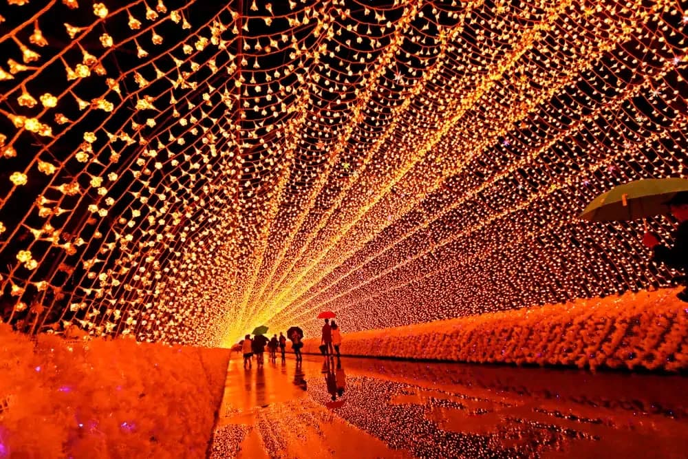 light festival at Nabana no Sato in Kuwana, Japan