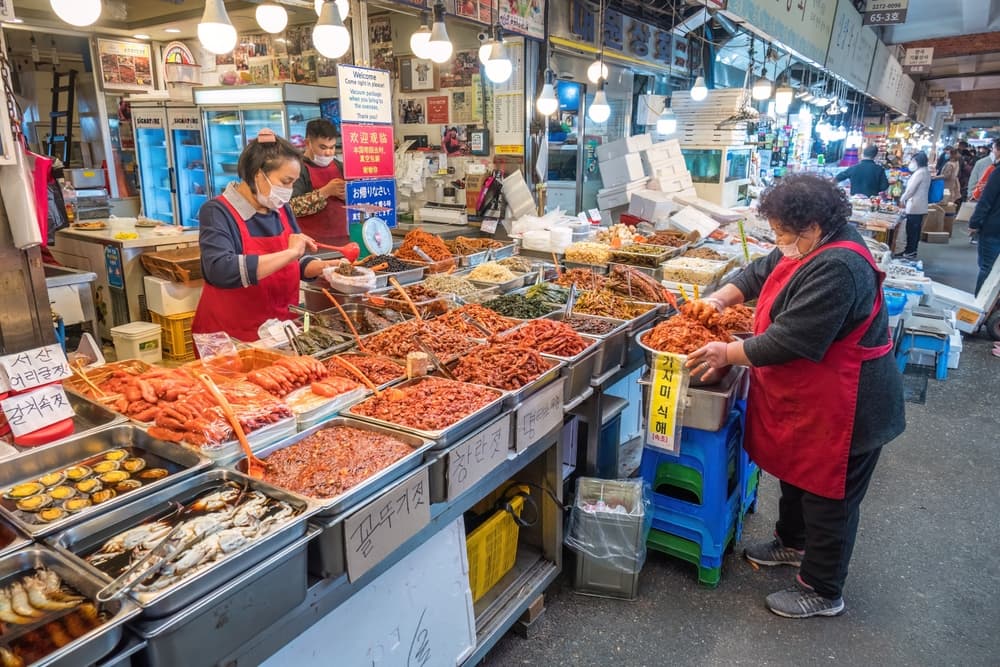 market in korea