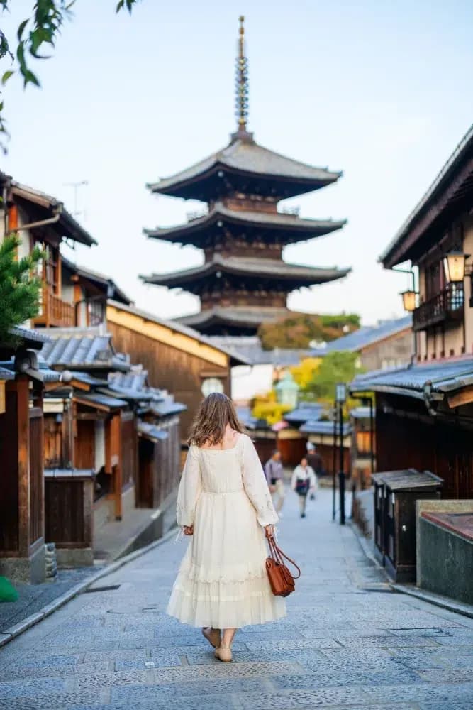 back-view-beautiful-woman-walking-gion