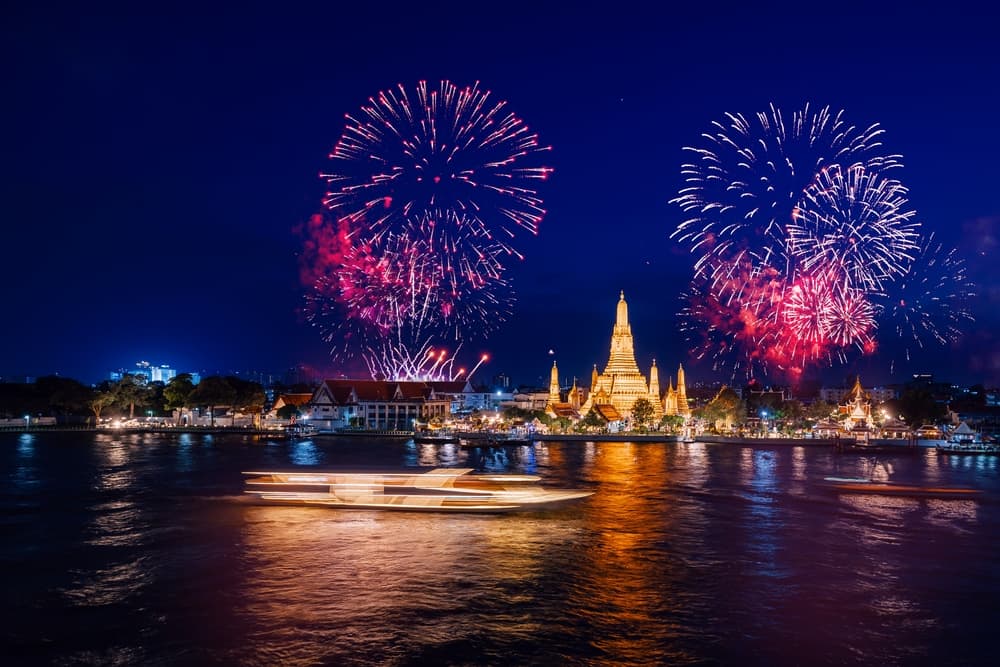 Fireworks over the Chao Phraya River
