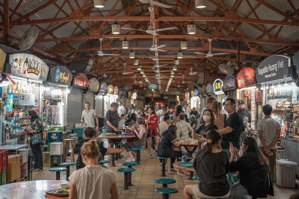 Hawker centre food spread