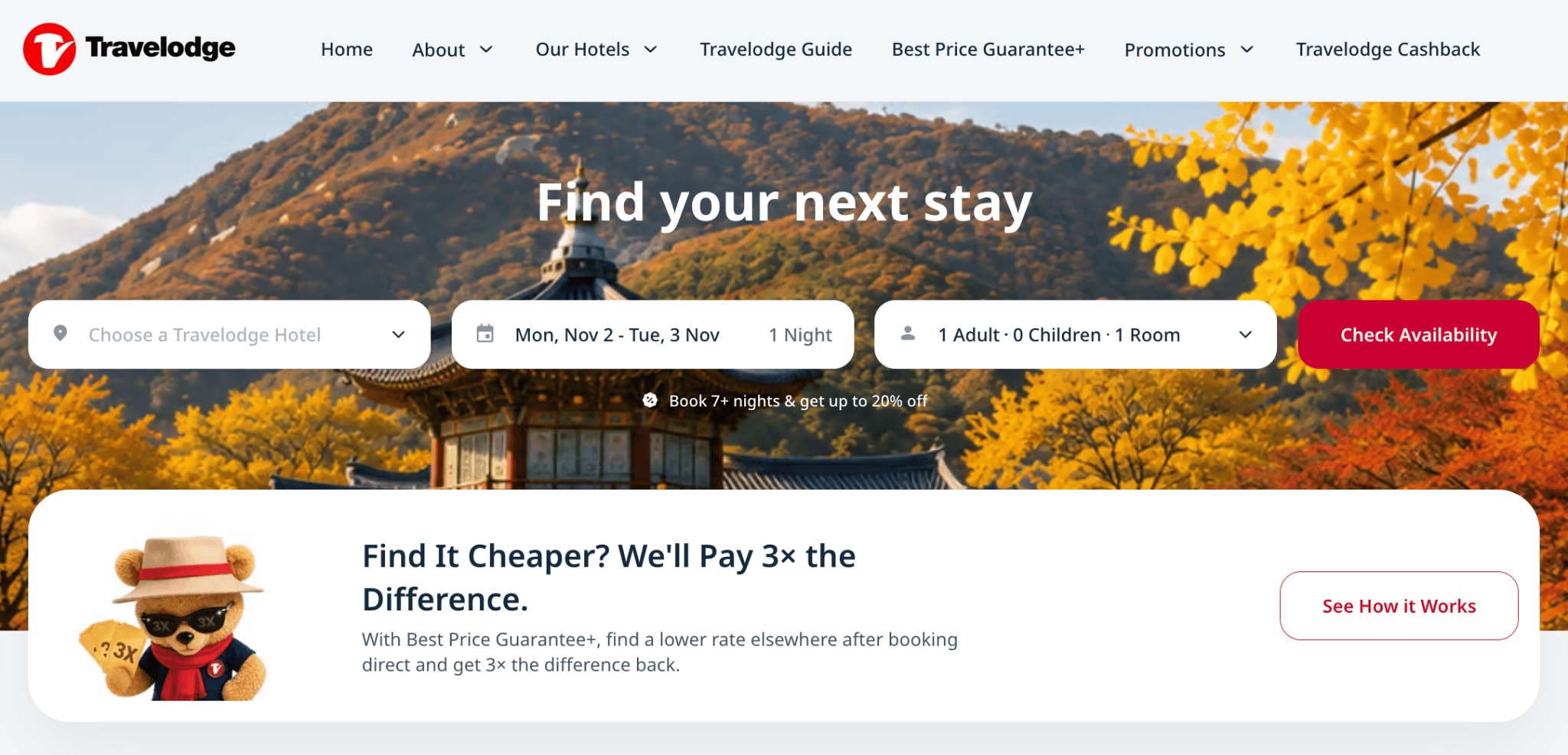 homepage booking section