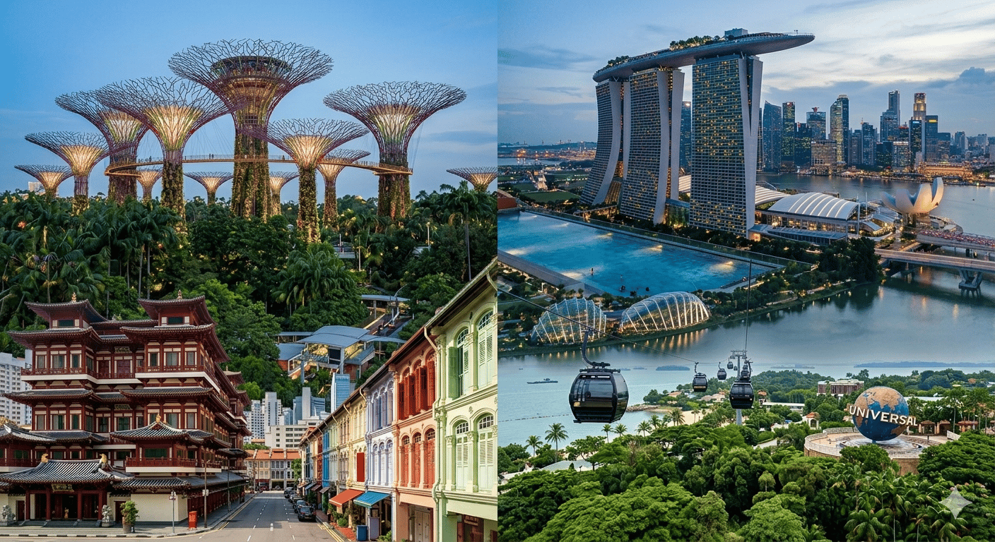 Singapore attractions collage